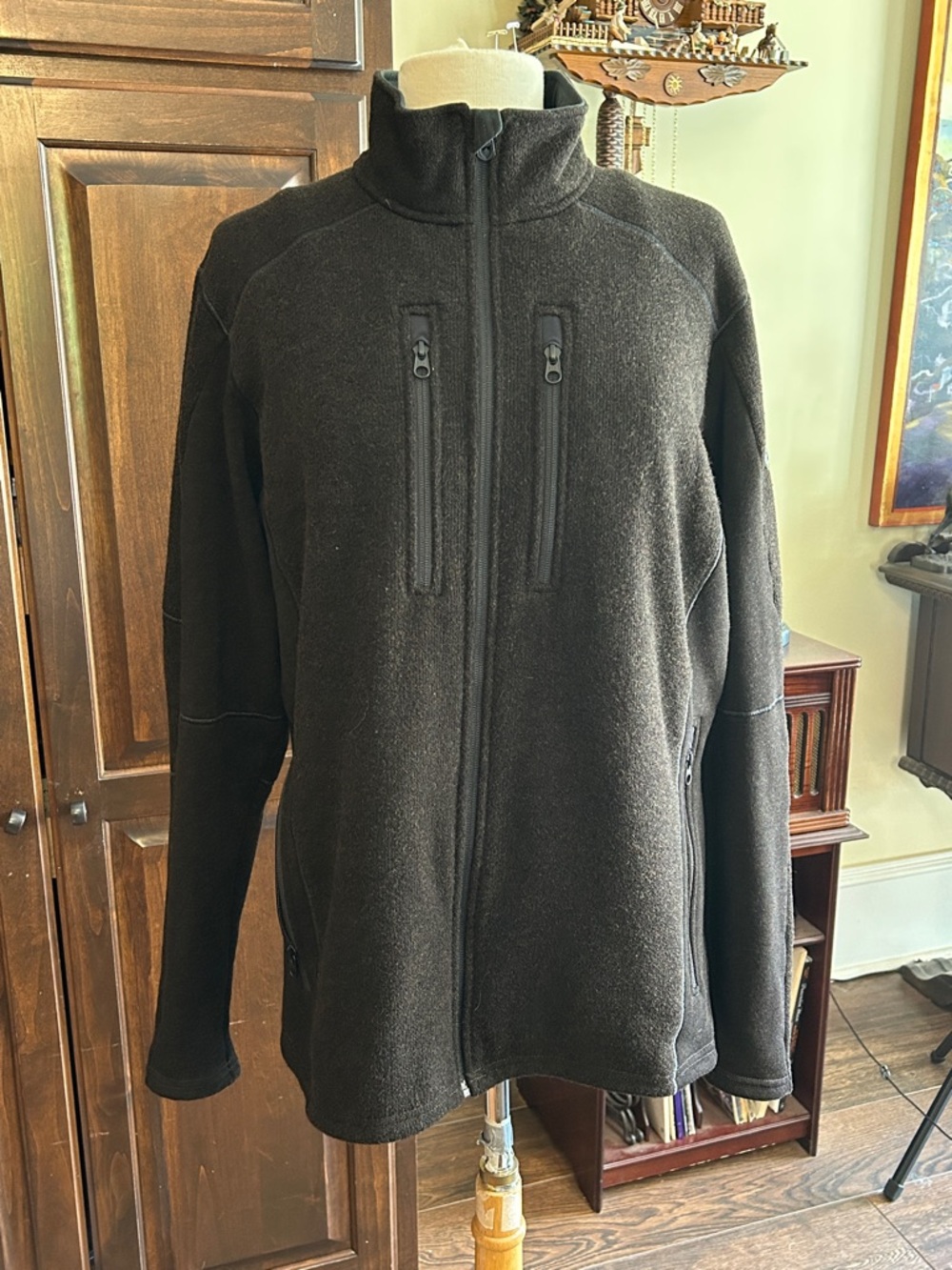 KUHL Sz L Black Full-Zip Fleece Jacket